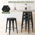 thumbnail image 2 of VINEEGO 24 Inches Metal Bar Stools High Backless Stackable Stools Indoor Counter Stools Set of 4 (Black), 2 of 7