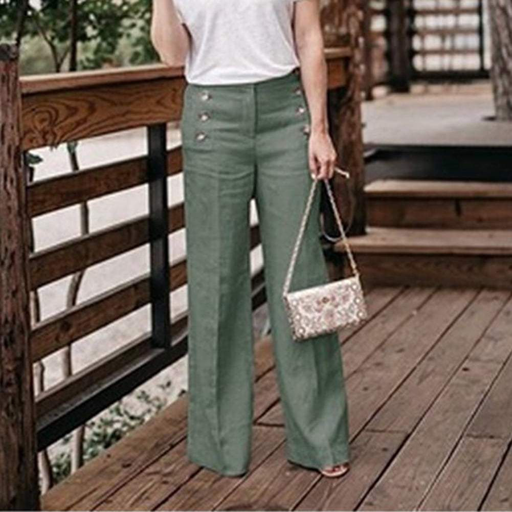 Koszal Solid Color Buttons High Waist 