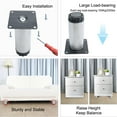 thumbnail image 5 of Uxcell 6 Inch Furniture Legs Stainless Steel Feet Sofa Table Cabinet Shelves Leg Replacement Adjustable Height 4pcs, 5 of 7