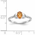 thumbnail image 4 of 10K White Gold Citrine And Diamond Ring (Size 7) Made In India 10xb296, 4 of 6
