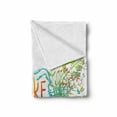 thumbnail image 2 of Bicycle Soft Flannel Fleece Throw Blanket, Vintage Summer Bike a Floral Bouquet Vehicle for Transport Illustration, Cozy Plush for Indoor and Outdoor Use, 50" x 60", Turquoise Yellow, by Ambesonne, 2 of 6