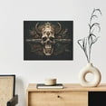 thumbnail image 6 of Susaid Metal Style Horned Skull Pattern Canvas Wall Decor Poster Framed Artwork Decoration for Bedroom Home Office Ready to Hang,Horizontal, 6 of 6