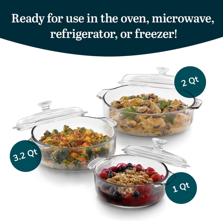 Libbey Baker's Basics 3-Piece Glass Casserole Set with Lids photo 2