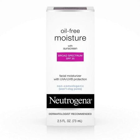 Neutrogena Oil-Free Daily Facial Moisturizer With Broad Spectrum SPF 35 Sunscreen, Dermatologist Recommended, Fragrance-Free, Non Comedogenic and Hypoallergenic 2.5 fl. (Best Non Comedogenic Face Moisturizer)