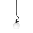thumbnail image 1 of Capri Stem Mini Pendant With Hang Straight Swivel Shown In Matte Black Finish With 6" Smoke Bubble Glass, 1 of 1