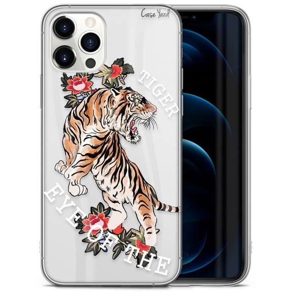 Case Yard iPhone-12-Pro-Max Case Clear Soft & Flexible TPU Ultra Low Profile Slim Fit Thin Shockproof Transparent Bumper Protective Cover Drop Protective Cell Phone Cases (Eye of the Tiger)