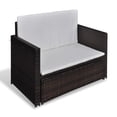 thumbnail image 5 of vidaXL 2 Seater Sofa Patio Deck Wicker Sleeper Sofa with Cushions PE Rattan, 5 of 6