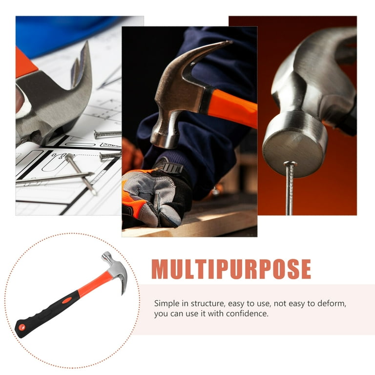 Carpenter Hammer Claw Non Slip Handle with Nail Holder Integrated