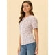 thumbnail image 4 of Allegra K Blusa Floral Para Mujer Con Cuello Peter Pan Y Encaje Con Botones Rosa XS, 4 of 4