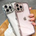 thumbnail image 4 of Compatible with iPhone Case,Glitter Bling Sparkly Diamond Electro Plated Frame Camera Lens Protective Clear Soft Shockproof Cover Phone Case (Black,iPhone 11 Pro Max), 4 of 6