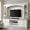 White, variant on Elegant Arched Entertainment Center Wall Unit with Bookshelf for TVs Up to 70", Farmhouse TV Stand with Storage Cabinets, 91'' Media Console with Adjustable Shelves for Living Room