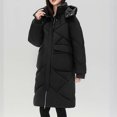 thumbnail image 2 of Patlollav Womens Denim Outwear Loose Long Sleeve Cotton-Padded Jacket Long Frock Coat, 2 of 6