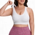 thumbnail image 4 of WAGUTH Plus Size Sports Bra for Women Adjustable Straps Racerback Medium Support Workout Yoga Bralette,White,XXL, 4 of 5