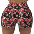 thumbnail image 2 of Haiem Rose Flowers No Front Seam Biker Shorts for Women Yoga Workout Gym Bike Shorts with Tummy Control Moisture-Wicking-X-Large, 2 of 9