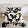 thumbnail image 2 of Homewish 3D Butterfly Print Queen Comforter Set, Fashion Graffiti Watercolor Bedding Sets, White Black Reversible Bedding Comforter Set, Ultra Soft Bedroom Decor, 3 Pieces, 2 of 8