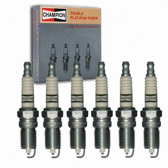 6 pc Champion 7015 Double Platinum Spark Plugs for 41-805 RS14PMP4 Ignition Wire Secondary Fits select: 1999-2019 CHEVROLET SILVERADO, 2000-2014 CHEVROLET TAHOE