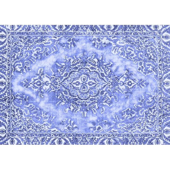 Ahgly Company Indoor Rectangle Abstract Blue Modern Area Rugs, 3' x 5'