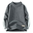 thumbnail image 1 of Pisexur Sweaters Men Soft and Comfortable Fall Sweaters Men Casual Printing Round Neck Solid Color Long Sleeve Striped Knit Sweater Gray,3XL, 1 of 3