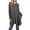 Long Sleeve: CHARCOAL, variant on Women Round Neck Long or 3/4 Sleeve Flattering Comfy Swing Tunic Loose Fit Flowy Dress Top