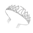 thumbnail image 3 of MasteelfCA 1PC Rhinestone Crown with Alloy Insertion Hair Comb Decorative Crown Hair for 70th Birthday (Silver), 3 of 7
