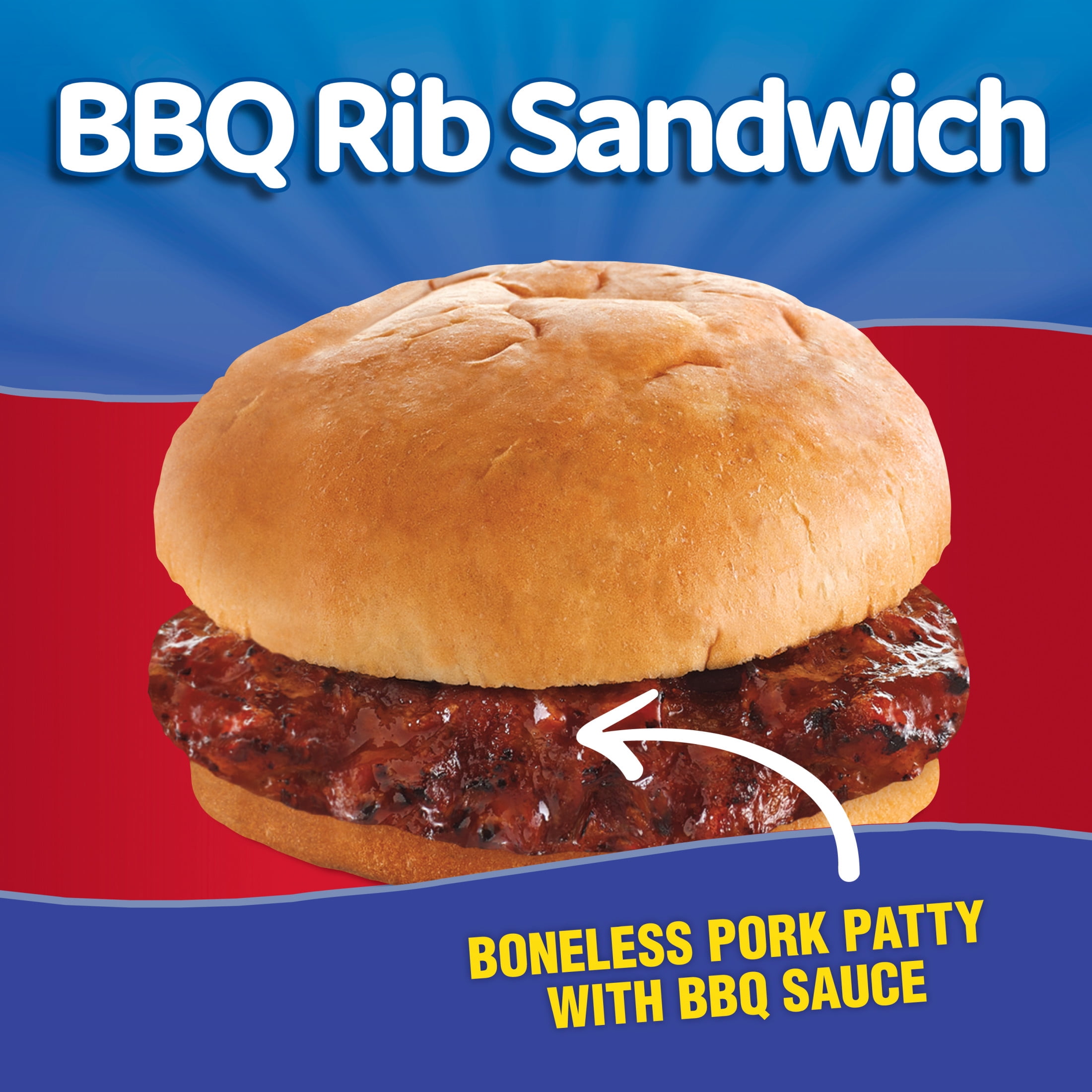 State Fair BBQ Rib Sandwich, Fully Cooked, 1 Count, 4.3 oz (Frozen)