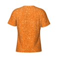 thumbnail image 6 of Vsdgher Orange Glitter2 Print Men's Dry Fit Mesh Athletic Shirts Moisture Wicking Tennis T-Shirt Tops, 6 of 9