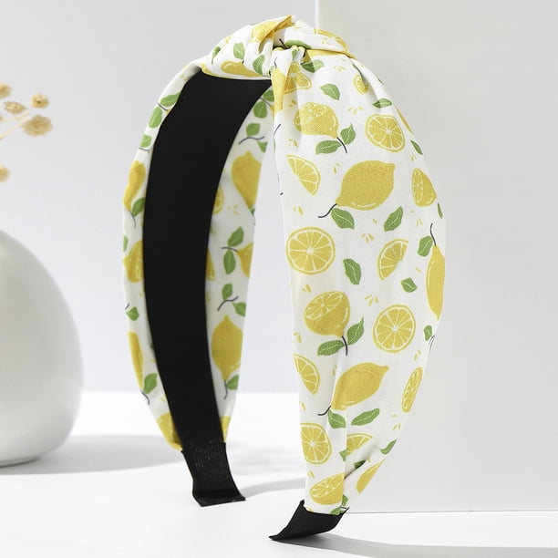 Diadema de limón, diadema anudada para mujer, accesorio para el cabello de frutas, adecuada para que la maestra la use en fiestas y festividades.