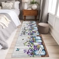 thumbnail image 3 of Hello Spring Runner Rugs 2x6 ft Purple Flowers in The Jug Butterfly Farm Wood Grain Washable Hallway Rugs Non-Slip Floor Mats Absorbent Carpet Bedside Runners for Bedroom Kitchen Bathroom Laundry, 3 of 9