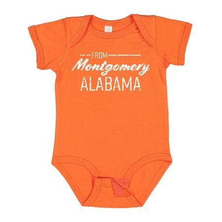 

Inktastic From Montgomery Alabama in Distressed White Text Gift Baby Boy or Baby Girl Bodysuit