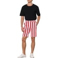 thumbnail image 2 of NOMADIC NOOK Men's Summer Regular Fit Flat Front Chino Striped Dress Shorts 2 Packs, 2 of 4