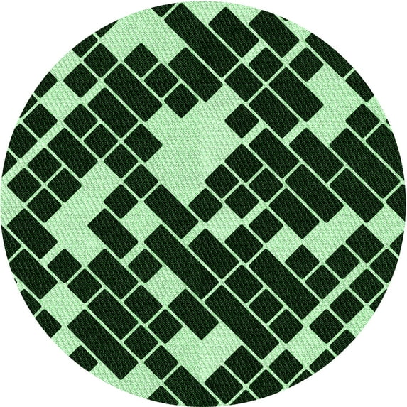 Ahgly Company Indoor Round Patterned Night Black Area Rugs, 5' Round