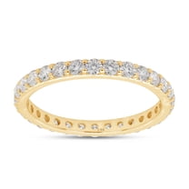 1 Carat Round Cut Lab Created Moissanite Diamond Full Eternity Stackable Wedding Band Ring For Women In 14K Solid Yellow Gold (G-H Color, VVS1 Clarity, 1 Cttw)-9