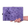 thumbnail image 7 of Nalacover Case for iPad 9th/8th/7th Generation 10.2" 2021/2020/2019, Flower Embossed Pattern PU Leather Flip Cover with Card Slots Holder Auto Wake/Sleep Kickstand TPU Shockproof Case,Purple, 7 of 7