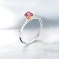 thumbnail image 4 of Gem Stone King 0.43 Ct 4mm Round Pink and White Lab Grown Diamond 925 Silver and 10K Rose Gold Ring (Size 7), 4 of 4