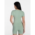 thumbnail image 3 of No Boundaries Cotton Stretch Ribbed Tee with Short Sleeves, Women's XS-XXXL, 3 of 5