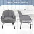 thumbnail image 5 of Modern Velvet Accent Chair with Metal Legs - Grey, 5 of 10