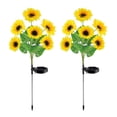 thumbnail image 6 of 27.56 inch Six Head Solar Sunflower Lamp, LED Waterproof Garden Stake Light, Elegant Outdoor Yard Ornament, Artistic Landscape Lighting for Patio and Garden Scenery, 6 of 6