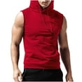 thumbnail image 4 of Aofany Men's Athletic Sleeveless Hoodie Workout Hooded Tank Top Bodybuilding Muscle Cut Off T-Shirt, 4 of 9