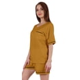 thumbnail image 4 of Inkmeso Solid&nbsp;Short Nightwear Set For Womens Short Sleeves&nbsp;Top and Shorts 2Pcs&nbsp;Loungewear, 4 of 7