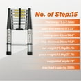 thumbnail image 6 of MAYEERTY Telescoping Ladder 14.5FT, Telescopic Extension Ladder, Aluminum Alloy Portable Folding Ladder for Indoor Outdoor, Heavy Duty 300 lbs Load, 6 of 6