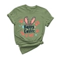 thumbnail image 2 of Ichuanyi Easter Shirts for Women Funny Bunny Face Graphic Print Rabbit T Shirt Summer Casual Short Sleeve Festival Holiday Tee Tops, 2 of 5