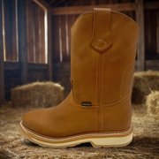 The Western Shops Men's Pull On Leather Mid Calf Soft Toe Work Boot