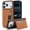 Brown, variant on For Apple IPhone 17e / 16e Wallet Case Ultra-Slim Profile Vintage Leather Texture, Wallet For Women Men Card Holder Magnetic Clasp Kickstand Folio Case,Pink,For iPhone 17e / 16e