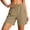 Khaki, variant on Yievot Athletic Shorts for Women Drawstring Elastic Waist Quick Dry Workout Gym Shorts with Zipper Pockets