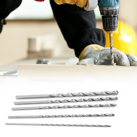 

GROFRY 5Pcs Twist Drill Bit Lengthened Fast Chips Removal Round Shank Professional Twisted Drilling Bit Group for Tapping