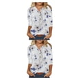 thumbnail image 4 of sweethay Blusa informal de manga corta para mujer, camisa holgada con botones estampados, para trabajo, viajes, elegante, Top de verano, ropa Type23 NO23, 4 of 6