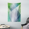 thumbnail image 1 of Teal and White Tapestry, Abstract Triangles Angled Shapes Geometrical Contemporary Futuristic Design, Wall Hanging for Bedroom Living Room Dorm Decor, 40W X 60L Inches, Multicolor, by Ambesonne, 1 of 2