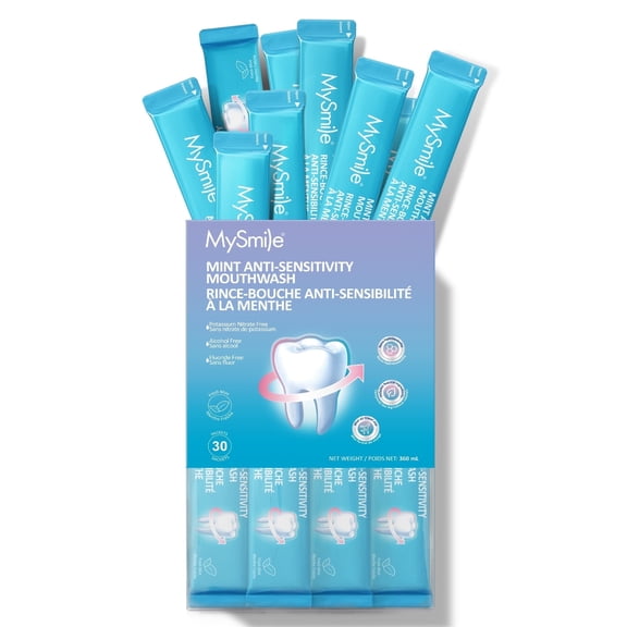 MySmile 10% Nano Hydroxyapatite Anti-Sensitivity Mouthwash , Travel Size Mouth Wash, Fluoride Free Alcohol-Free Remineralizers, Whitens Teeth, Enamel Strength Oral Rinse, Fresh Mint, 30 Pack