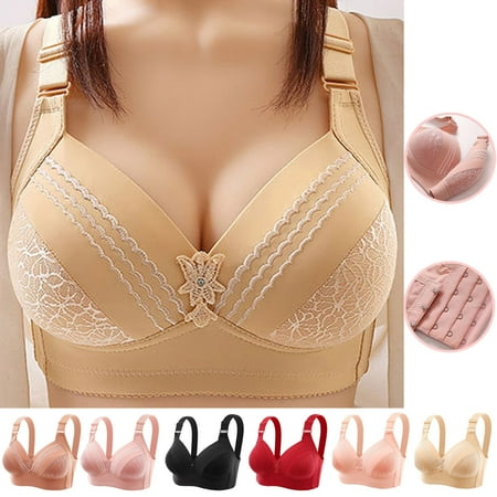Snoarin Plus Size Bras for Women Wire Free Comfortable Push Up Bra Underwear Onepiece Bra Everyday Underwear Bras M-4XL on Clearance