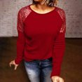 thumbnail image 1 of Mujeres Leopardo O Cuello Lentejuelas Manga Larga Patchwork Camiseta Polluver Blusa Tops Fridja  FKASFK2999, 1 of 5